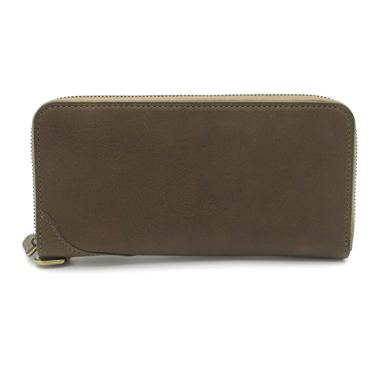 土屋鞄製造所 ツチヤカバンセイゾウショ 長財布 - カーキ ラウンドファスナー レザー