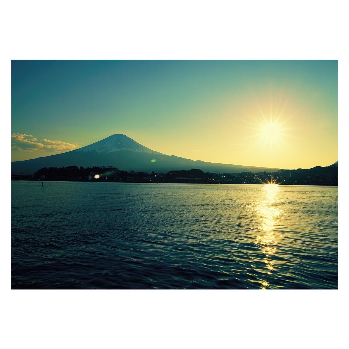 【B1サイズ（約73x103cm）】【lh-poster-4245】和風 金の富士 金運 ゴールド 山 富士山 ふじさん 横ポスター ご利益 運気 グッズ アイテム 開運 インテリア レトロ