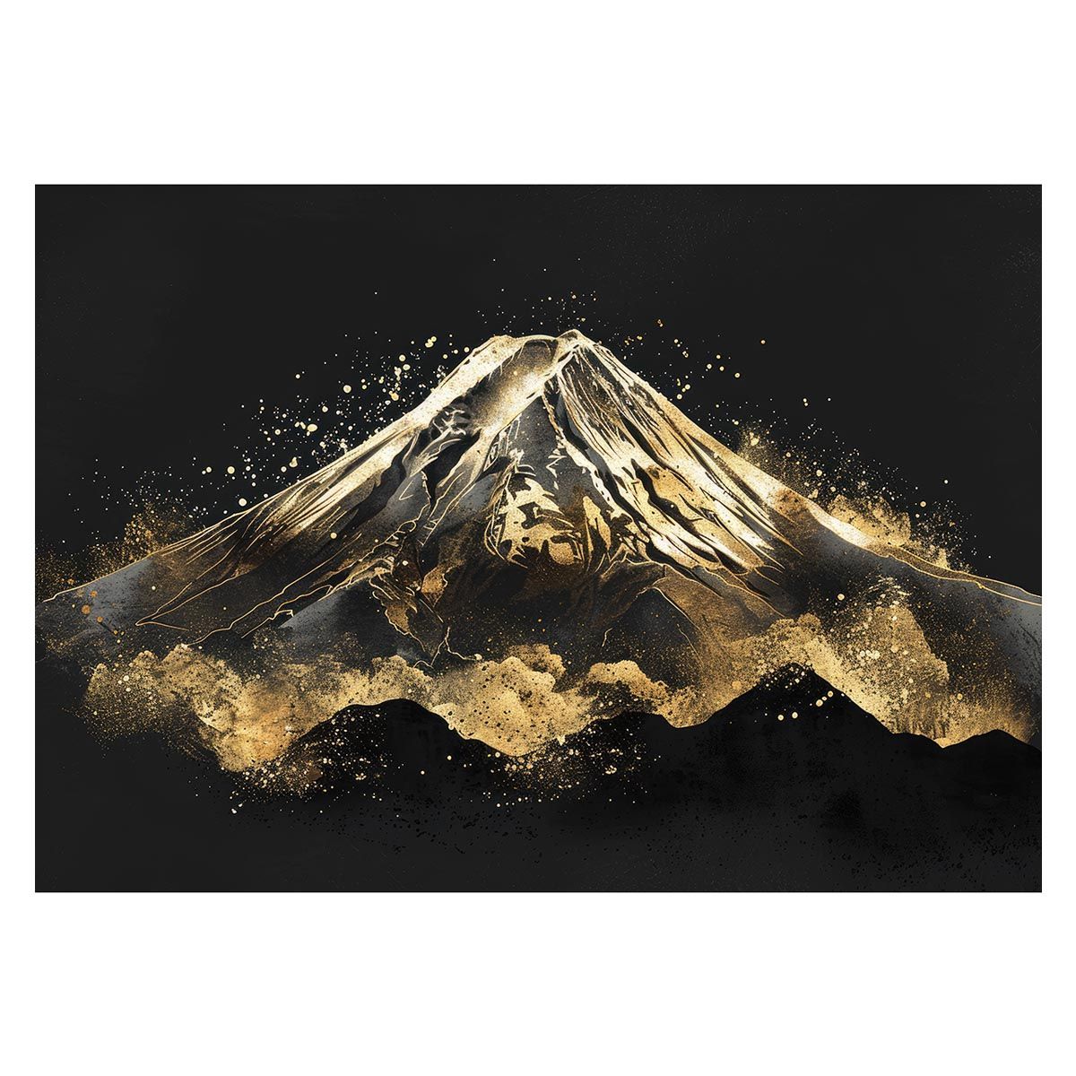 【A1サイズ（約59x84cm）】【lh-poster-4249】和風 金の富士 金運 ゴールド 山 富士山 ふじさん 横ポスター ご利益 運気 グッズ アイテム 開運 インテリア レトロ