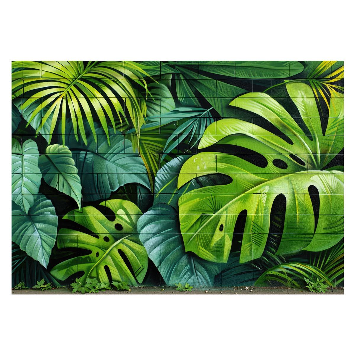 【A1サイズ（約59x84cm）】【lh-poster-4270】モンステラポスター トロピカル 熱帯植物 ハワイアン ボルシギアナ デリシオーサ アダンソニー 葉っぱ グリーン 植物 南国 インテリア アート