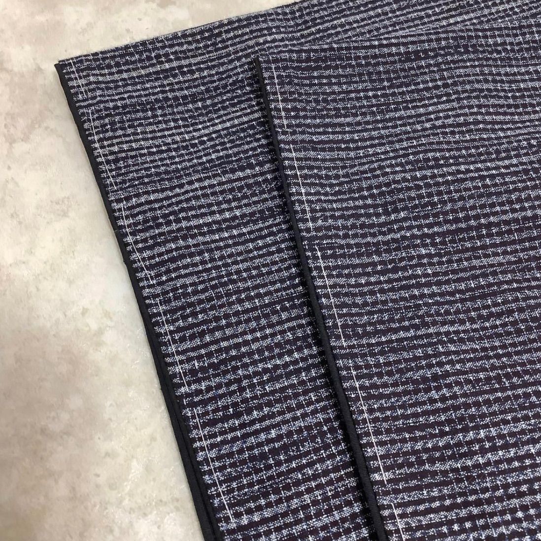 ⬛️kimomo one⬛️男前屋⬛️ 同然⬛️本場久留米絣⬛️本藍染手織り木綿⬛️書生絣⬛️男着物⬛️袷⬛️裄68 cm肩丈129.5 cm⬛️書生絣雪ん子絣蚊絣男着物男長羽織男襦袢男袴角帯男帯