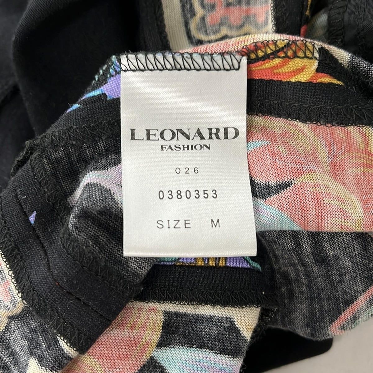 LEONARD(レオナール) ワンピース サイズM レディース - 黒×オレンジ