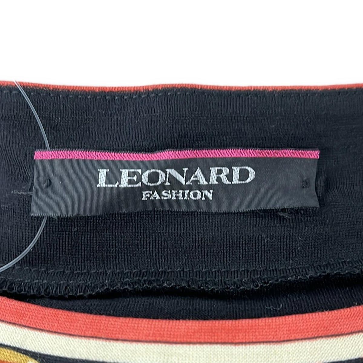 LEONARD(レオナール) ワンピース サイズM レディース - 黒×オレンジ