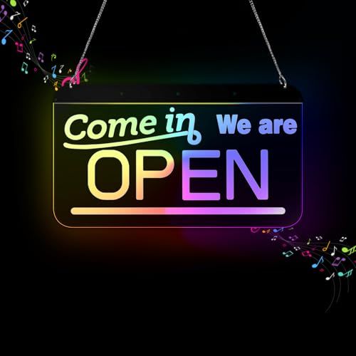 屋外 スマート ネオンサイン オープン Open看板 ledネオンライト 万色 無段階調光調色 Come In We Are Open 営業中 PRボード APP リモコン USB操作 3 way制御 IP 65高防水 623275 d 0