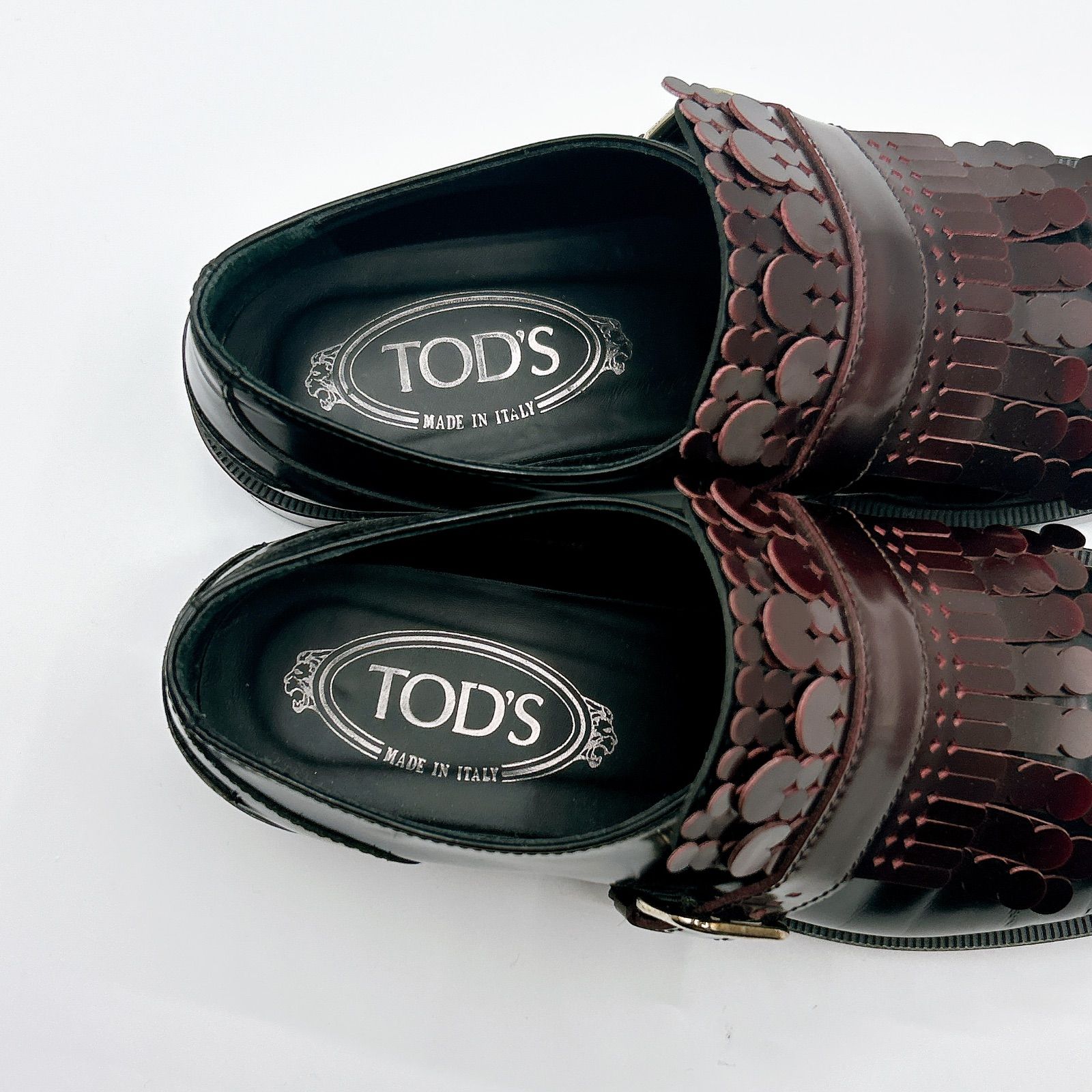 極美品 TOD'S トッズ ローファー フリンジ ベルト バックル