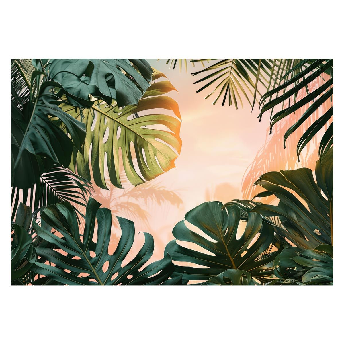 【B1サイズ（約73x103cm）】【lh-poster-4396】モンステラポスター トロピカル 熱帯植物 ハワイアン ボルシギアナ デリシオーサ アダンソニー 葉っぱ グリーン 植物 南国 インテリア アート