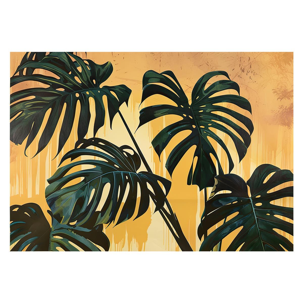 【B1サイズ（約73x103cm）】【lh-poster-4415】モンステラポスター トロピカル 熱帯植物 ハワイアン ボルシギアナ デリシオーサ アダンソニー 葉っぱ グリーン 植物 南国 インテリア アート