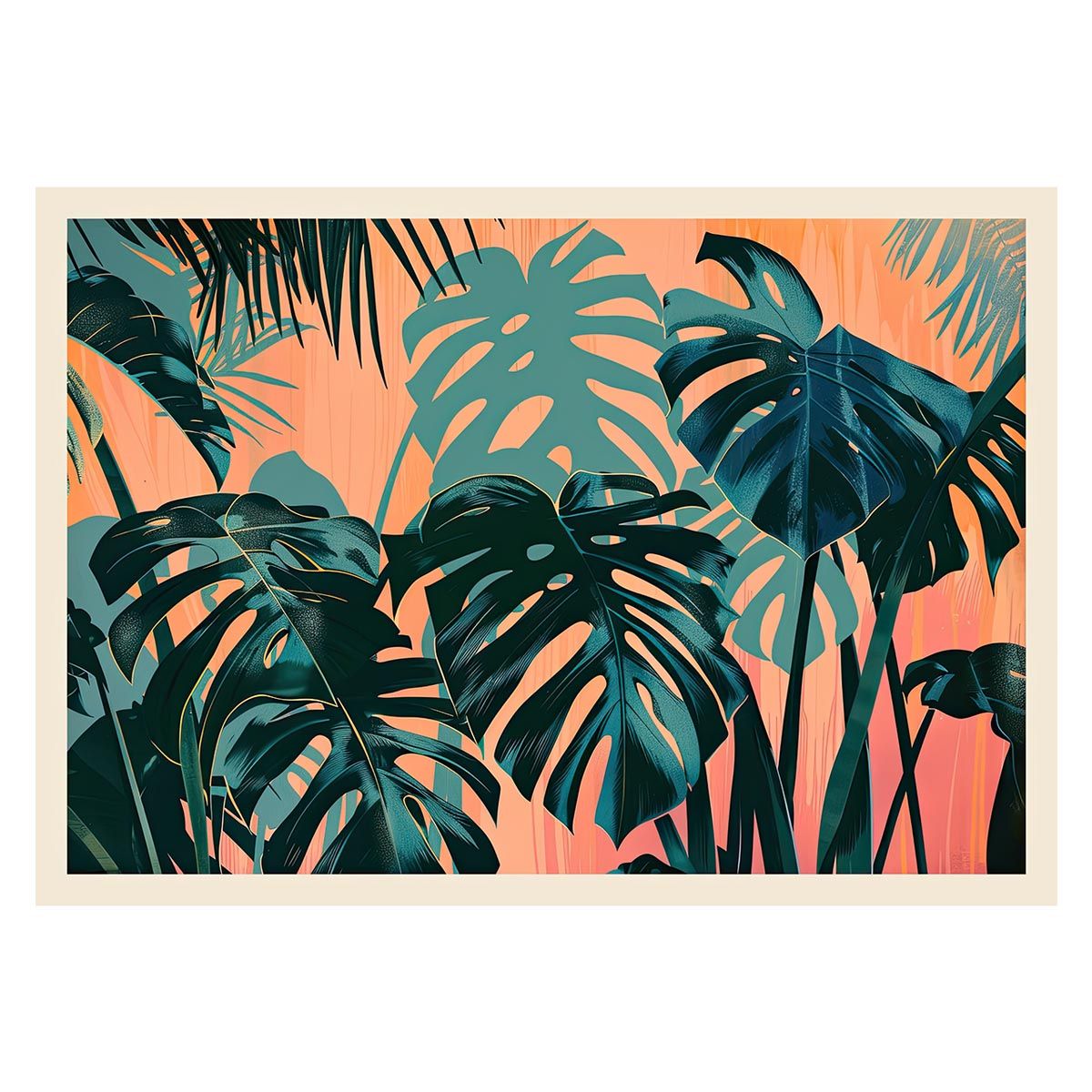 【A2サイズ（約42x59cm）】【lh-poster-4420】モンステラポスター トロピカル 熱帯植物 ハワイアン ボルシギアナ デリシオーサ アダンソニー 葉っぱ グリーン 植物 南国 インテリア アート