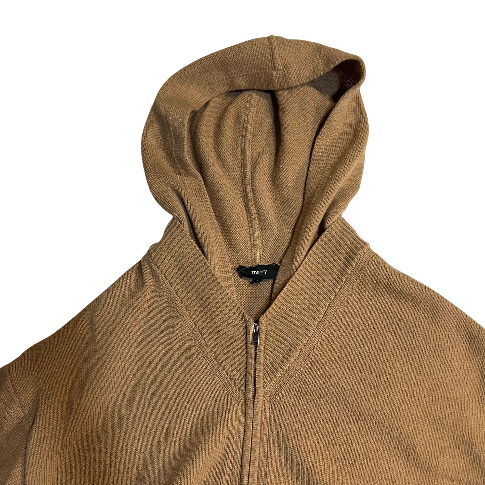 ZM1653 theory セオリー ジップアップ ニット カーディガン キャメル