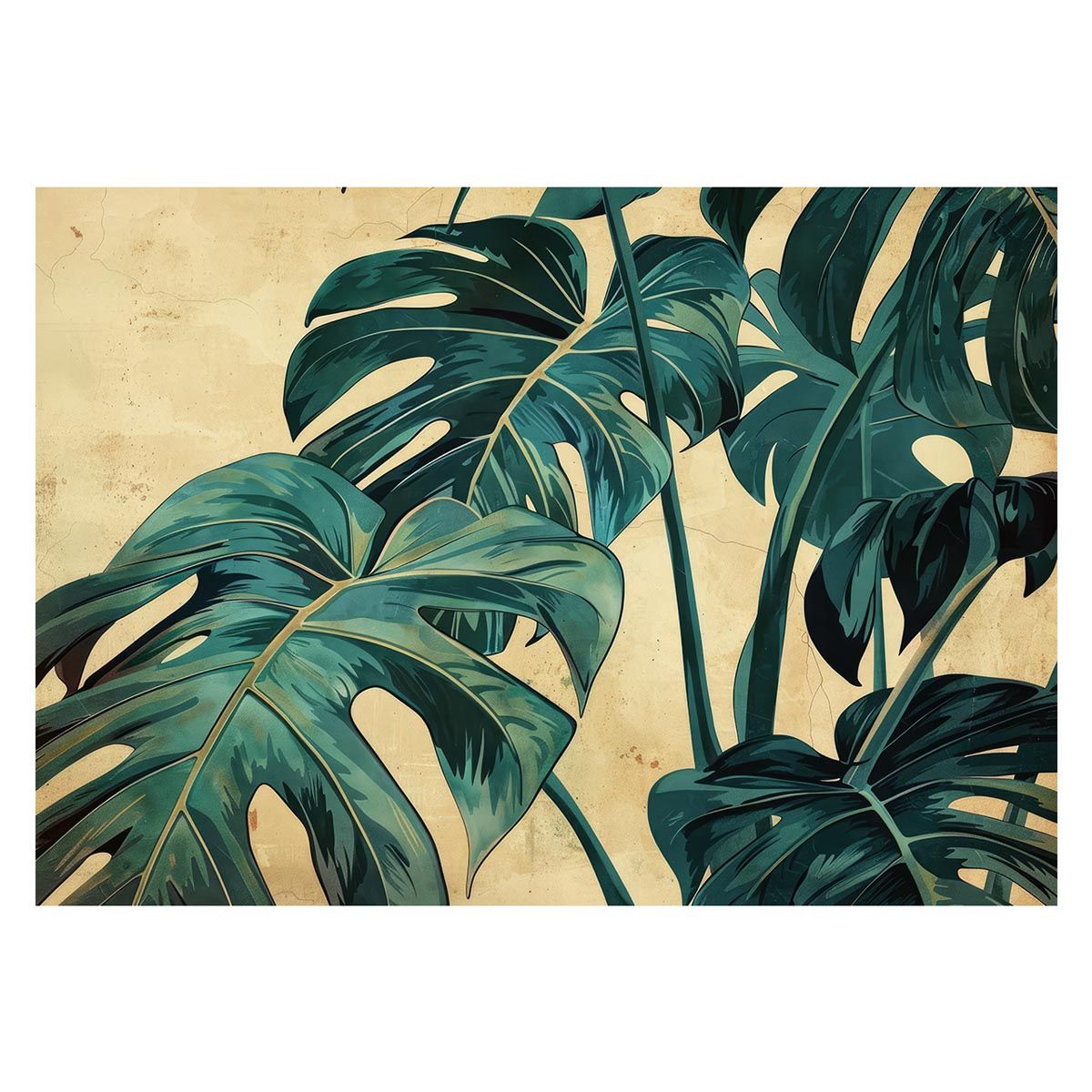 【B1サイズ（約73x103cm）】【lh-poster-4437】モンステラポスター トロピカル 熱帯植物 ハワイアン ボルシギアナ デリシオーサ アダンソニー 葉っぱ グリーン 植物 南国 インテリア アート