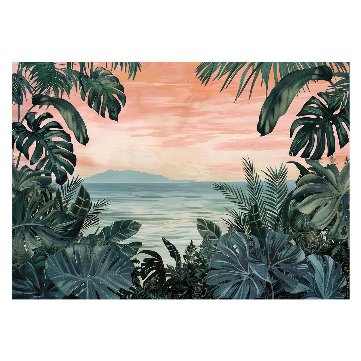 【A1サイズ（約59x84cm）】【lh-poster-4445】モンステラポスター トロピカル 熱帯植物 ハワイアン ボルシギアナ デリシオーサ アダンソニー 葉っぱ グリーン 植物 南国 インテリア アート