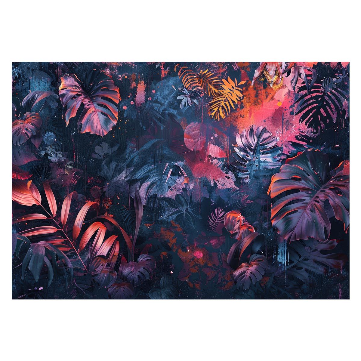 【B2サイズ（約51x73cm）】【lh-poster-4478】モンステラポスター トロピカル 熱帯植物 ハワイアン ボルシギアナ デリシオーサ アダンソニー 葉っぱ グリーン 植物 南国 インテリア アート