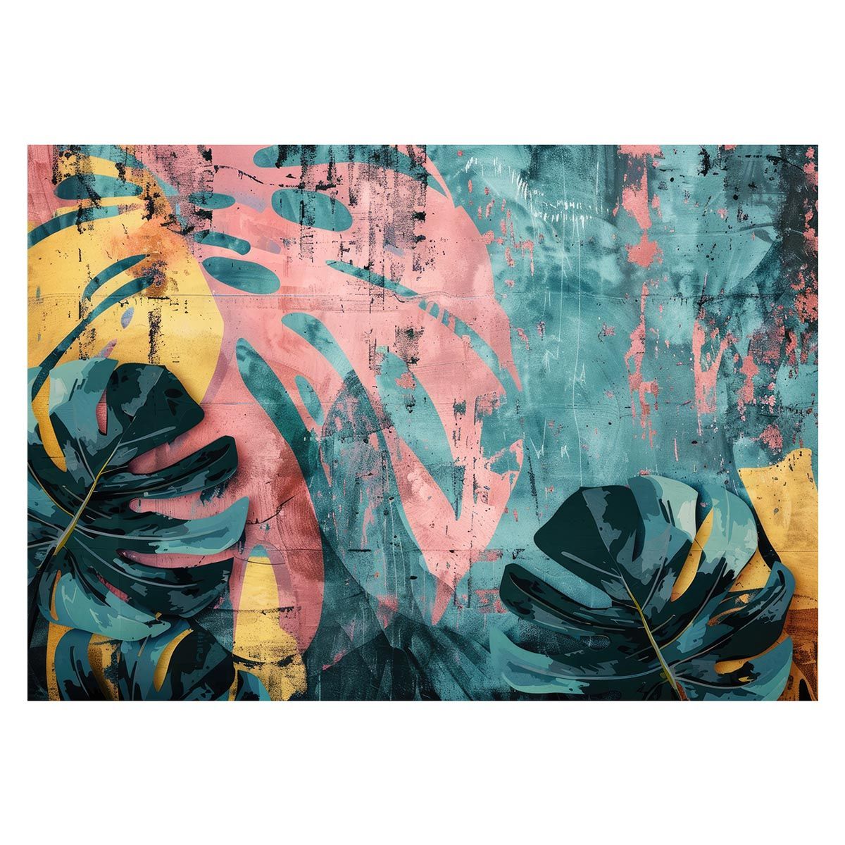 【A1サイズ（約59x84cm）】【lh-poster-4486】モンステラポスター トロピカル 熱帯植物 ハワイアン ボルシギアナ デリシオーサ アダンソニー 葉っぱ グリーン 植物 南国 インテリア アート