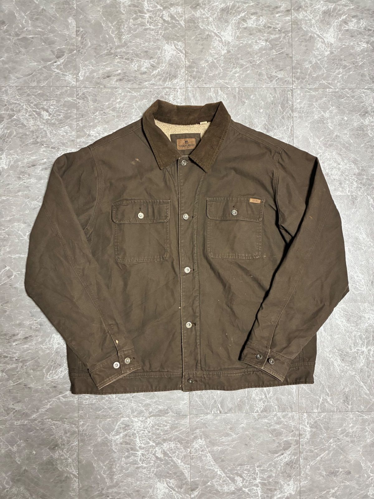 古着 00s WOOLRICH ダックジャケット XL ウールリッチ ワーク ボア