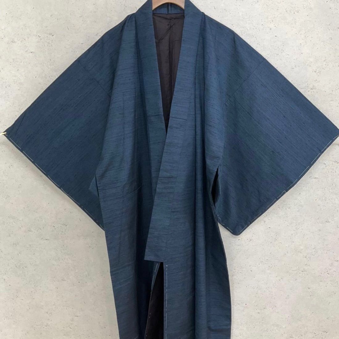⬛️kimomo one⬛️男前屋⬛️ 同然⬛️男着物⬛️長襦袢⬛️2点セット⬛️紬⬛️正絹⬛️仕付け糸付き⬛️裄68丈145⬛男着物男長羽織男襦袢男袴角帯男帯成人式