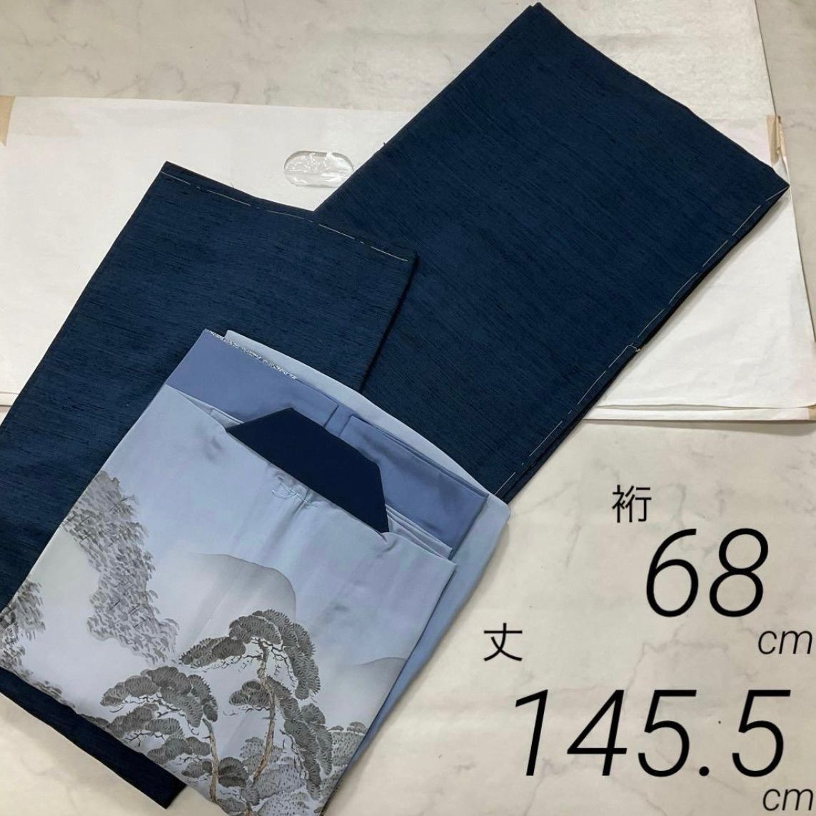 ⬛️kimomo one⬛️男前屋⬛️ 同然⬛️男着物⬛️長襦袢⬛️2点セット⬛️紬⬛️正絹⬛️仕付け糸付き⬛️裄68丈145⬛男着物男長羽織男襦袢男袴角帯男帯成人式