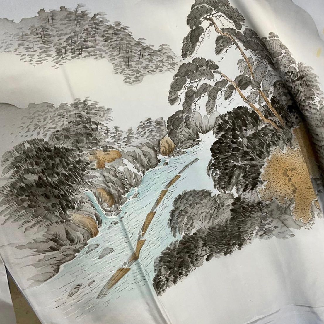 同然⬛️男着物⬛️長襦袢⬛️2点セット⬛️紬⬛️正絹⬛️仕付け糸付き⬛️裄68丈145⬛男着物男長羽織男襦袢男袴角帯男帯成人式