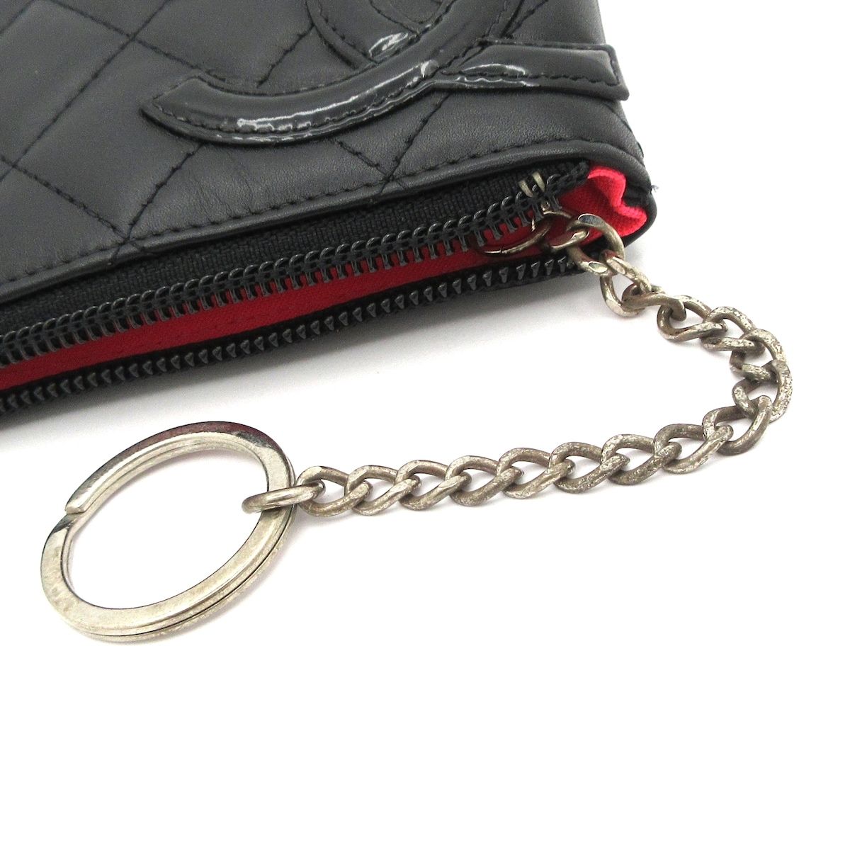 CHANEL(シャネル) コインケース カンボンライン 黒 キーリング付き