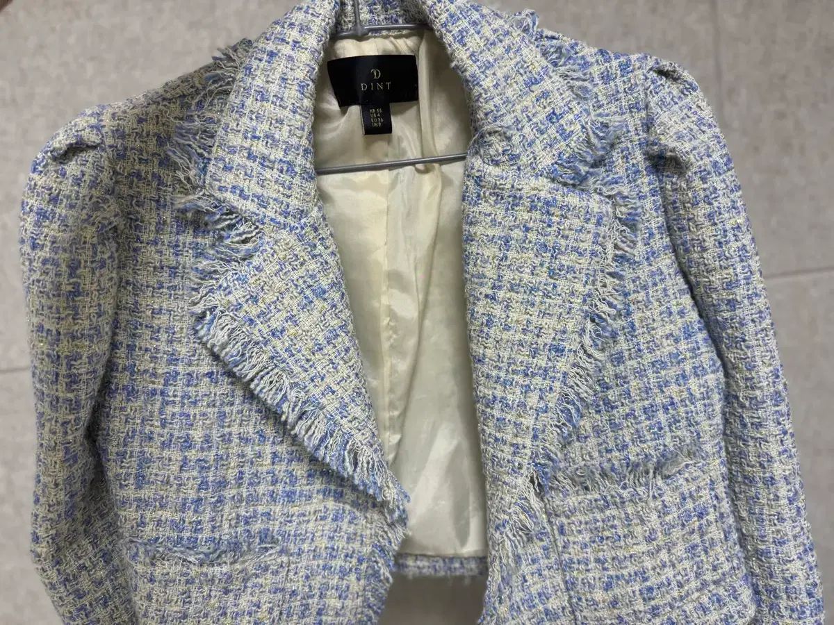 ディント スカイブルー ツイード ジャケット スカート セットアップ 年末コーデ ゲストルック