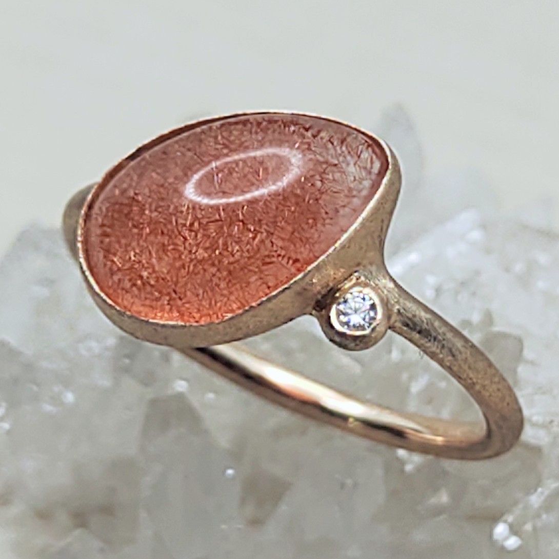 苺のしずく strawberry quartz K 10 ring