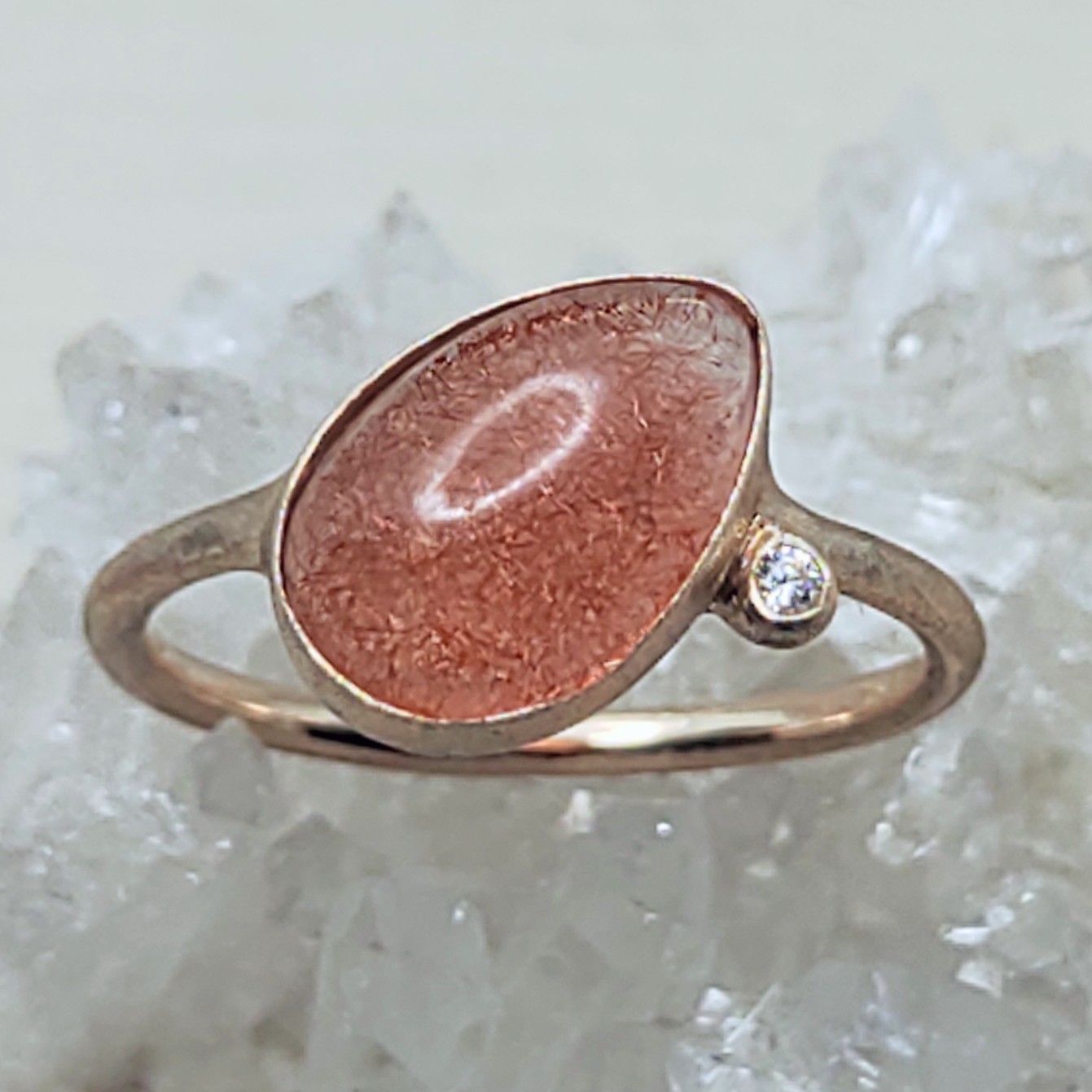 苺のしずく strawberry quartz K 10 ring
