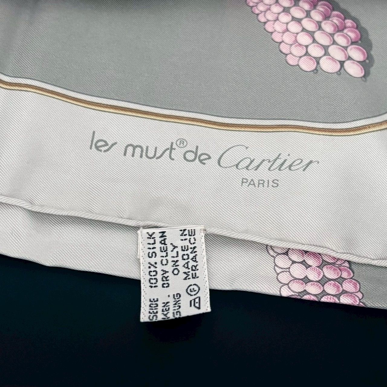 カルティエ must de cartier スカーフ 大判 シルク アクセサリー柄