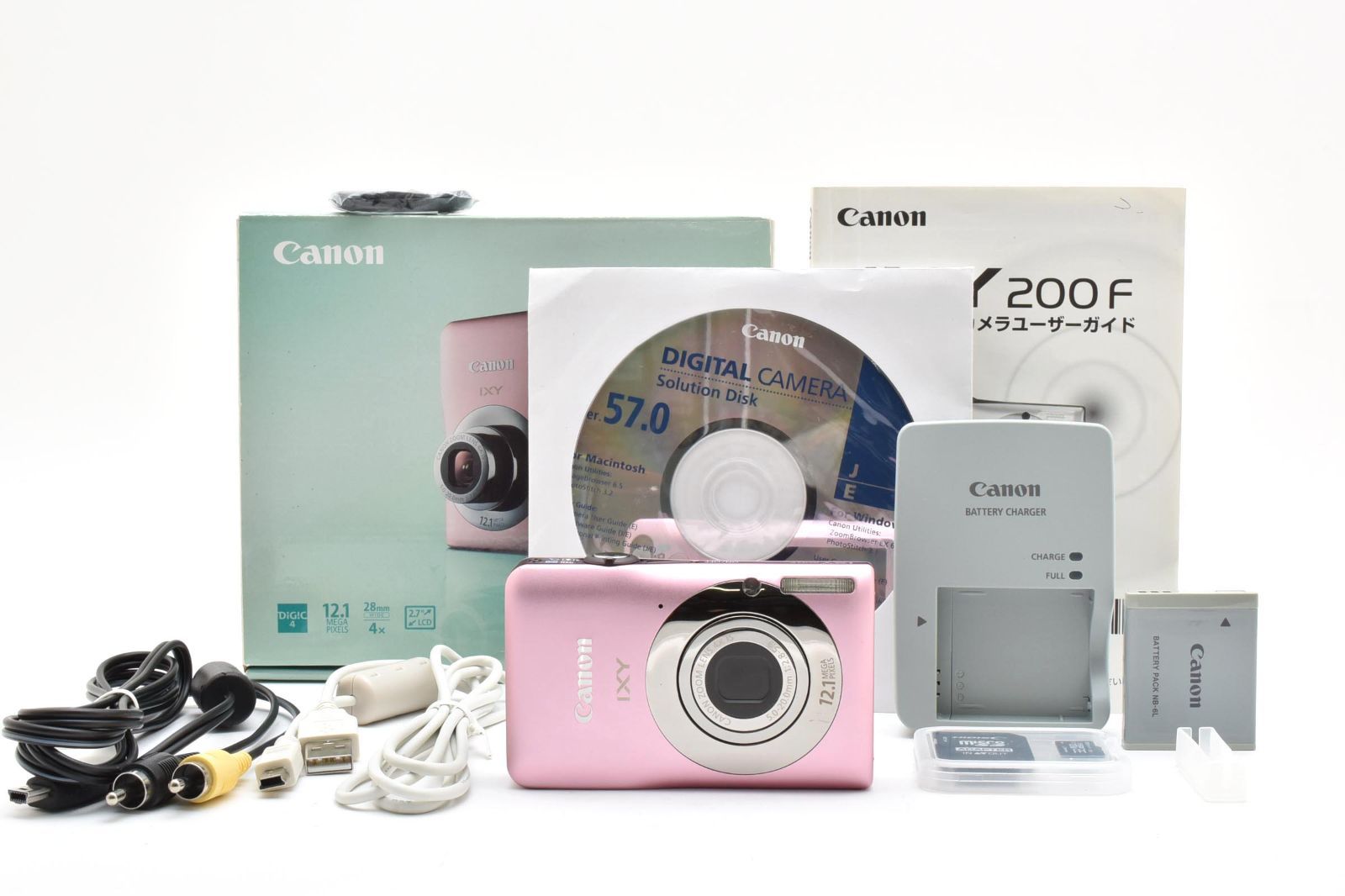 外観 カラー Canon IXY 200 F ピンク 動確済 軽量コンパクト デジカメ エモい レトロ写真に 初心者や女子旅にも