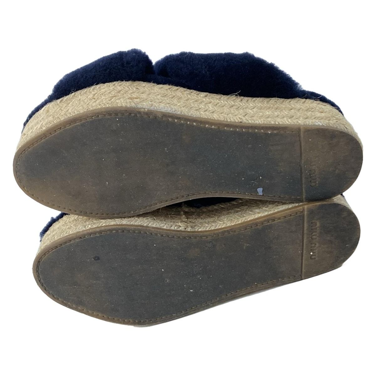 miumiu(ミュウミュウ) サンダル 36 レディース - ダークネイビー