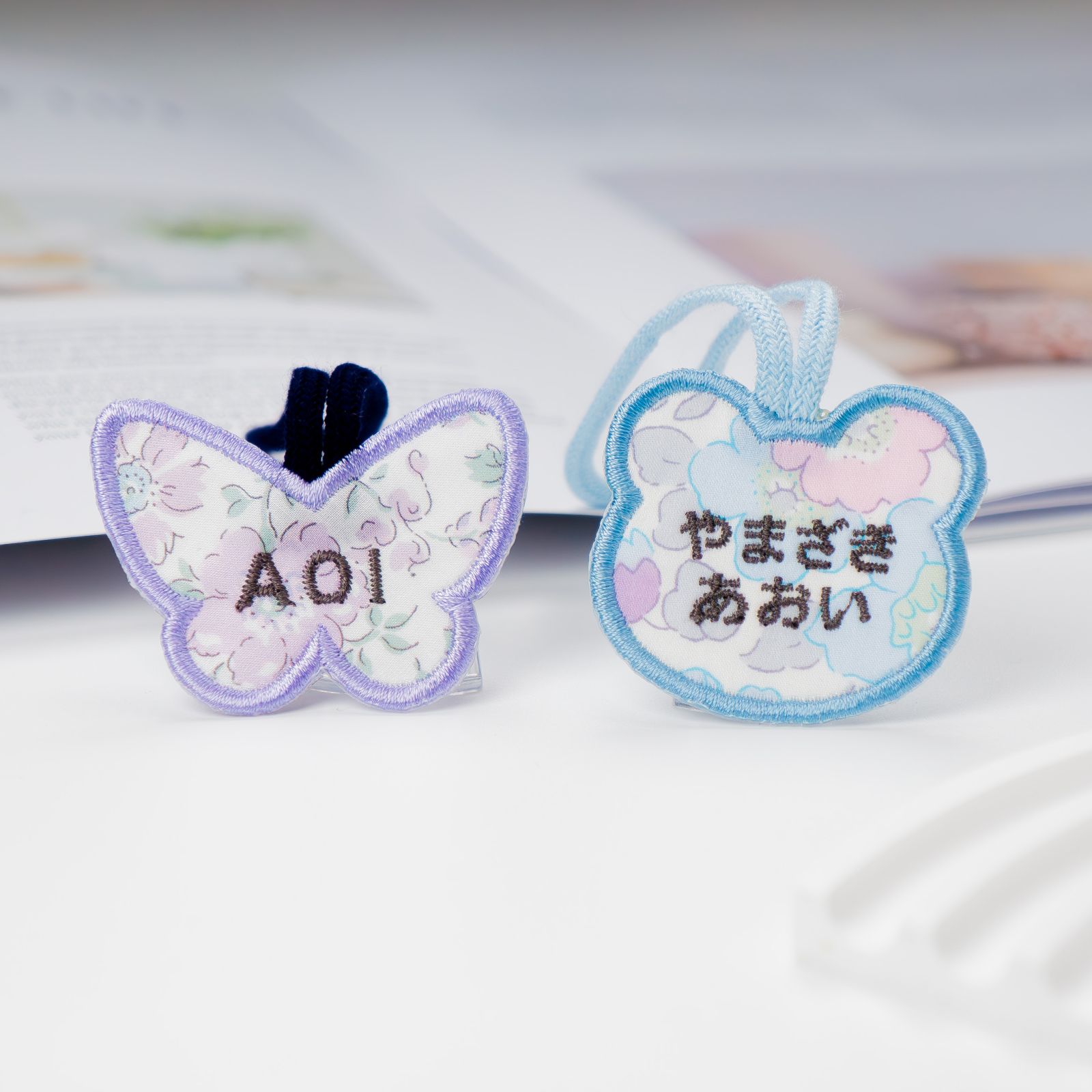 L-23】お名前ループワッペン（モチーフ） ☆リバティ生地使用 アイロン