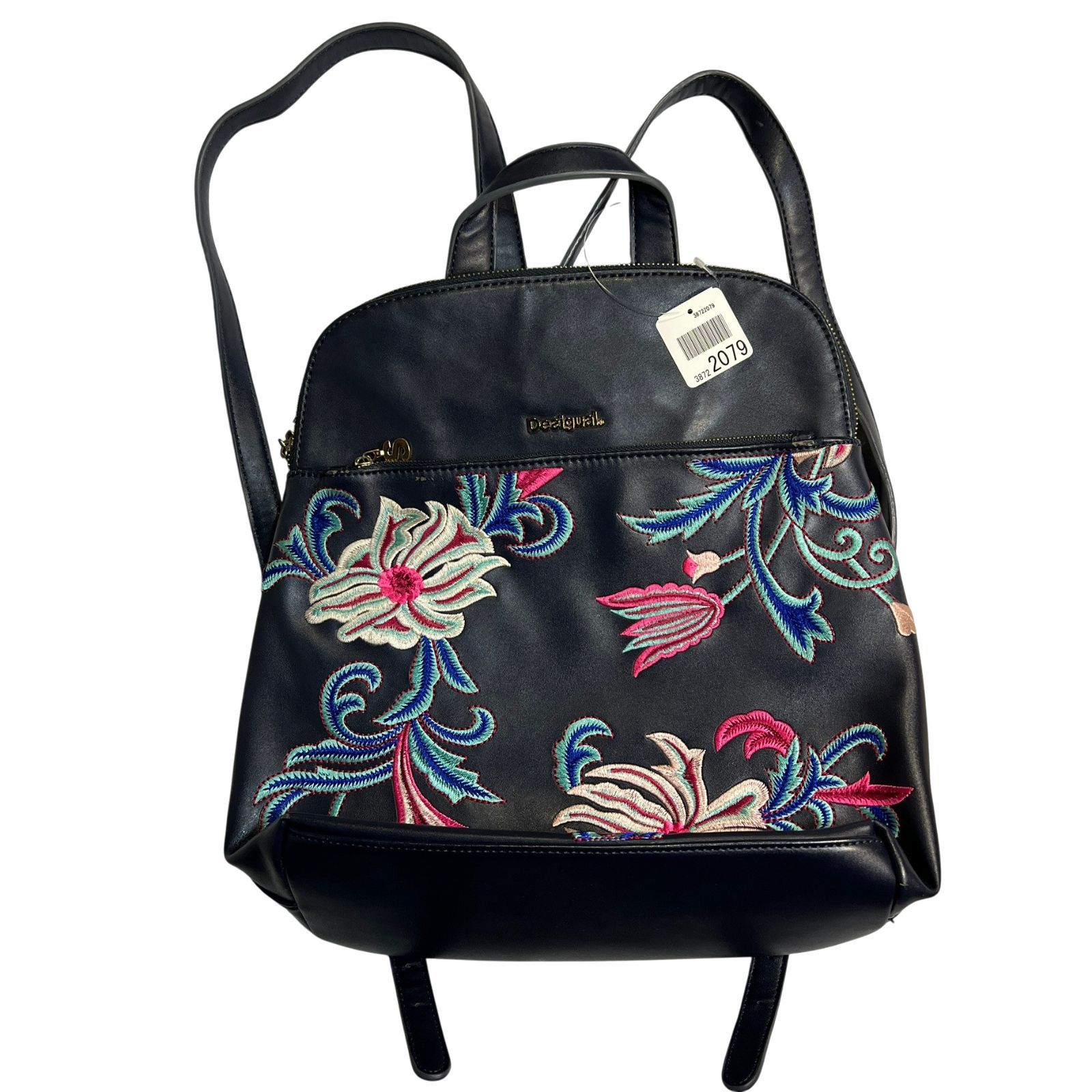 ZM1653 Desigual デシグアル 刺繍 リュック ブラック フラワー 花柄 