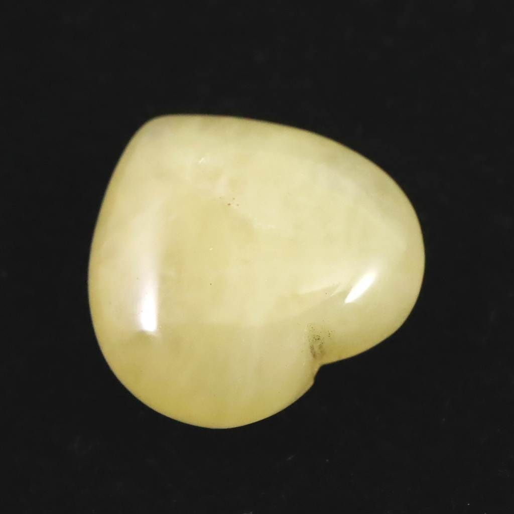 H&E社 サチャロカイエロー アゼツライト 15mmハート 証明書付 2.7g