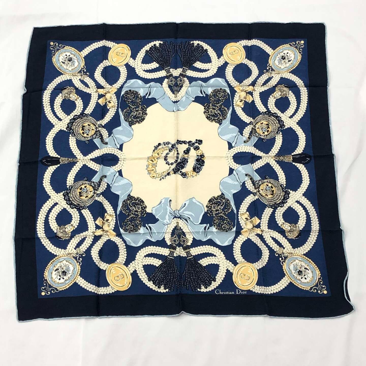 中古】Christian Dior クリスチャンディオール シルク スカーフ マルチ