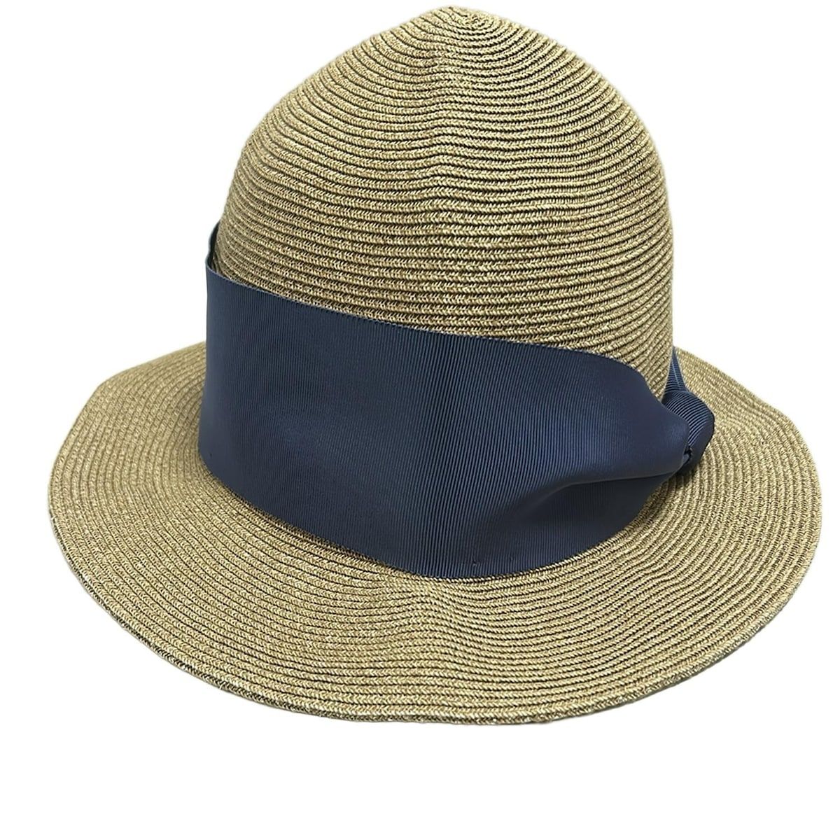 Athena アシーナ ハット ONE SIZE ライトブラウン ネイビー リボン