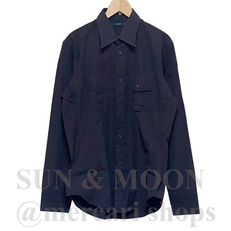 GUCCI グッチ メンズ 長袖シャツ 【42】 ブラック 黒 コットン100% イタリア製 OJ12