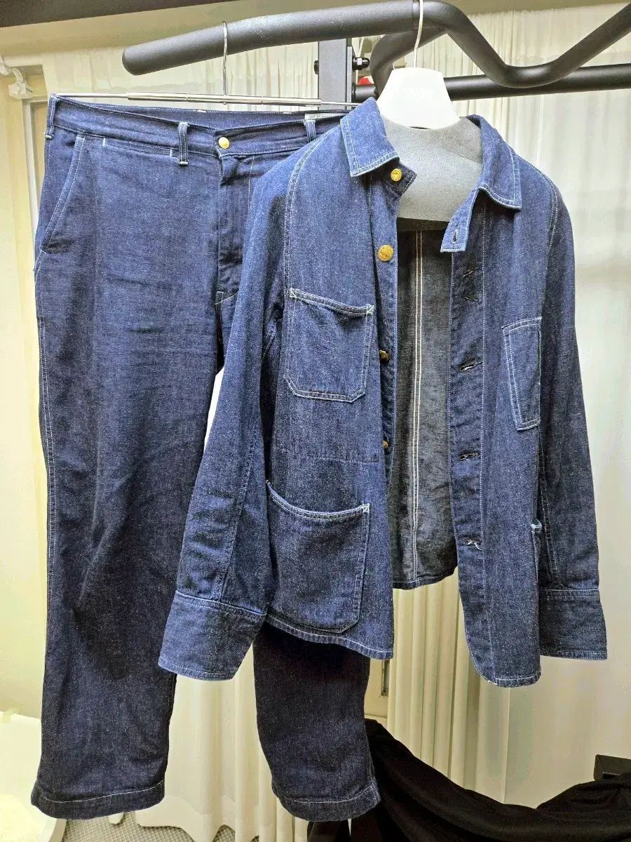 ボンサクラ デニム カバーオール ジャケット ズボン セットアップ 40 34 boncoura