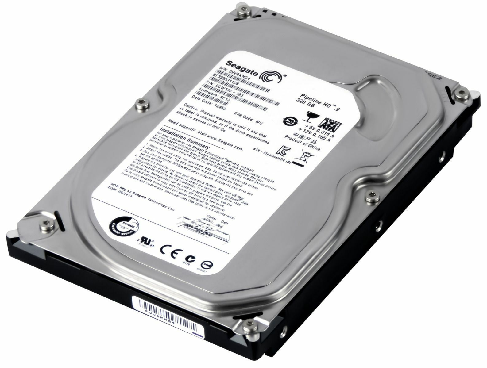 【3年保証】Hard Drive Seagate Pipeline HD.2 ST3320311CS 320GB SATA II 5900RPM 8MB 3.5