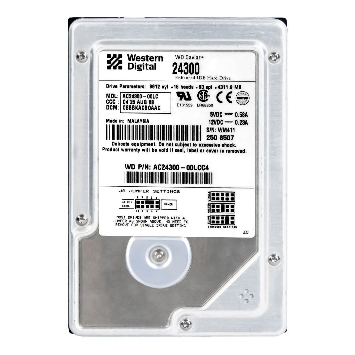 3年保証 Hard Drive WD Car 24300 AC 24300-00 LC 4.3 GB 5400 RPM ATA IDE 512 KB 3.5 Inch