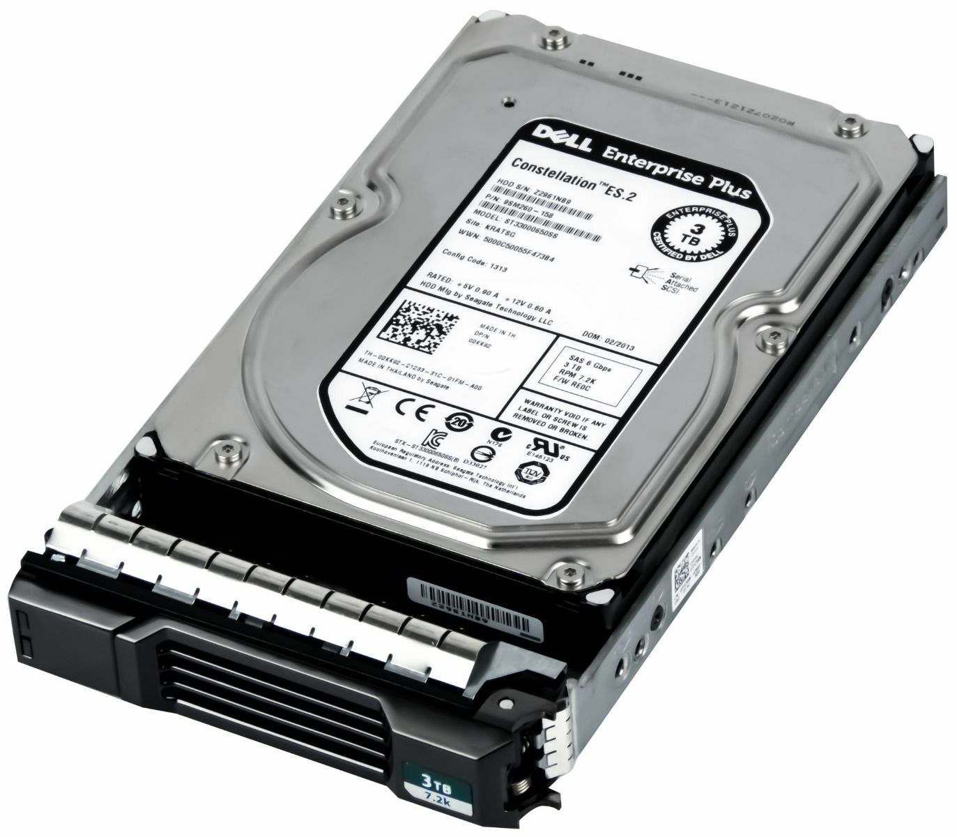 3年保証 Hard Drive Dell Enterprise Pl 00 KK 92 3 TB 64 MB SAS 7200 RPM 3.5 Inch
