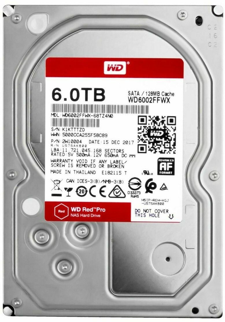 3年保証 Western Digital Red Pro Hard Drive 6 TB 7.2 K 128 MB SATA III 3.5