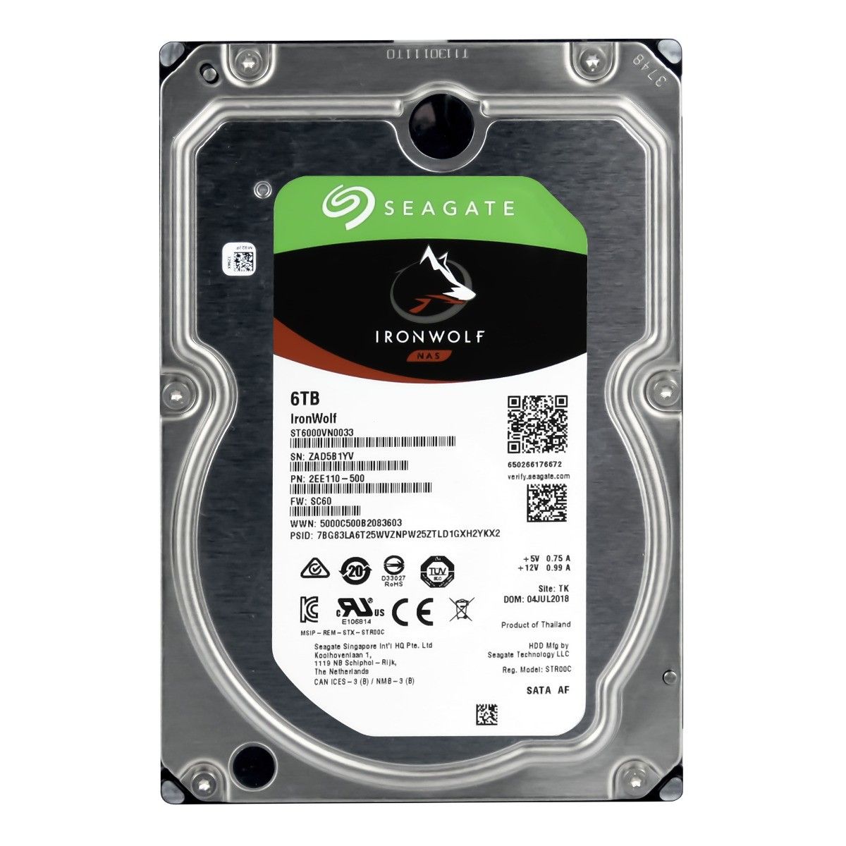 3年保証 Seagate Ironwolf Nas 6 Tb 7.2 K 256 Mb Sata Iii 3.5 St 6000 vn 0033