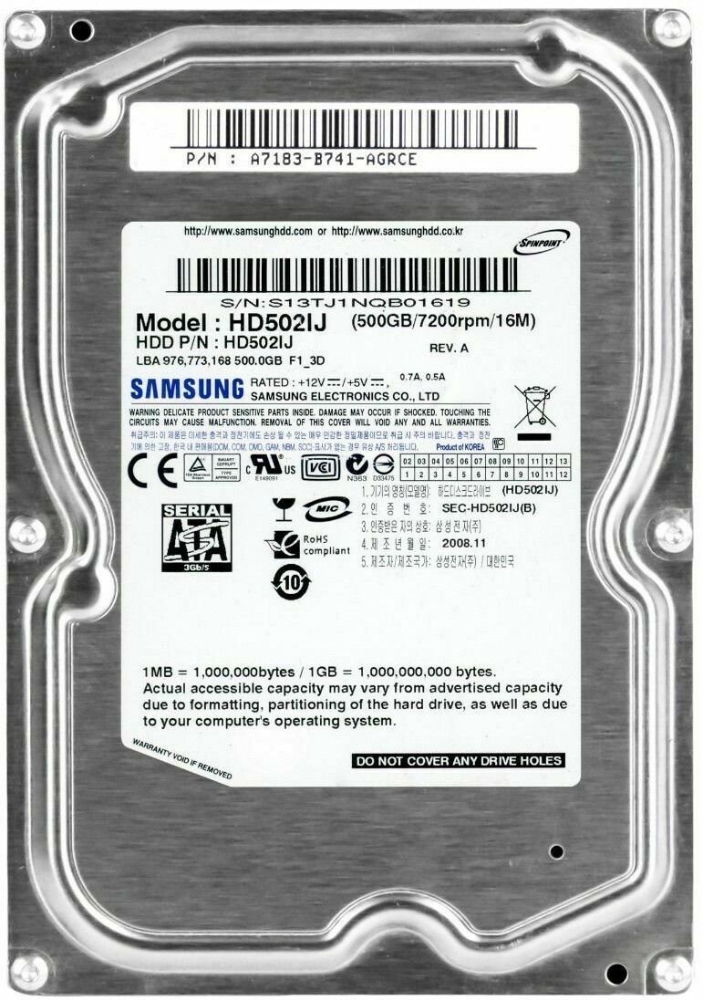 3年保証 Hard Drive Samsung F 3 HD 502 IJ 500 GB 16 MB 7200 RPM SATA II 3.5 Inch