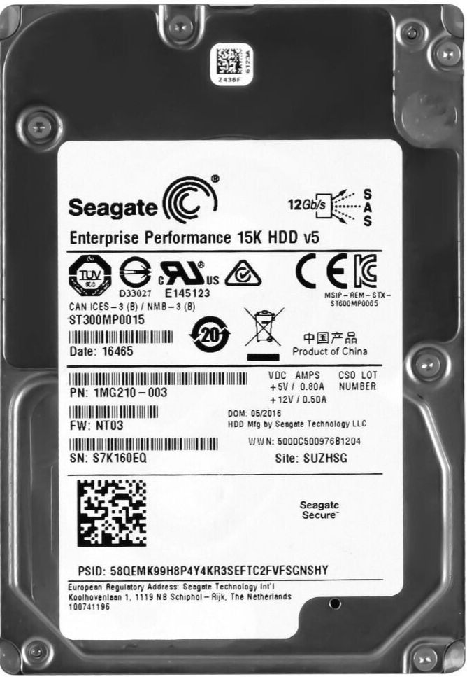 3年保証 Hard Drive Seagate 300 GB SAS-3 12 Gbps 128 MB 2.5 Inch