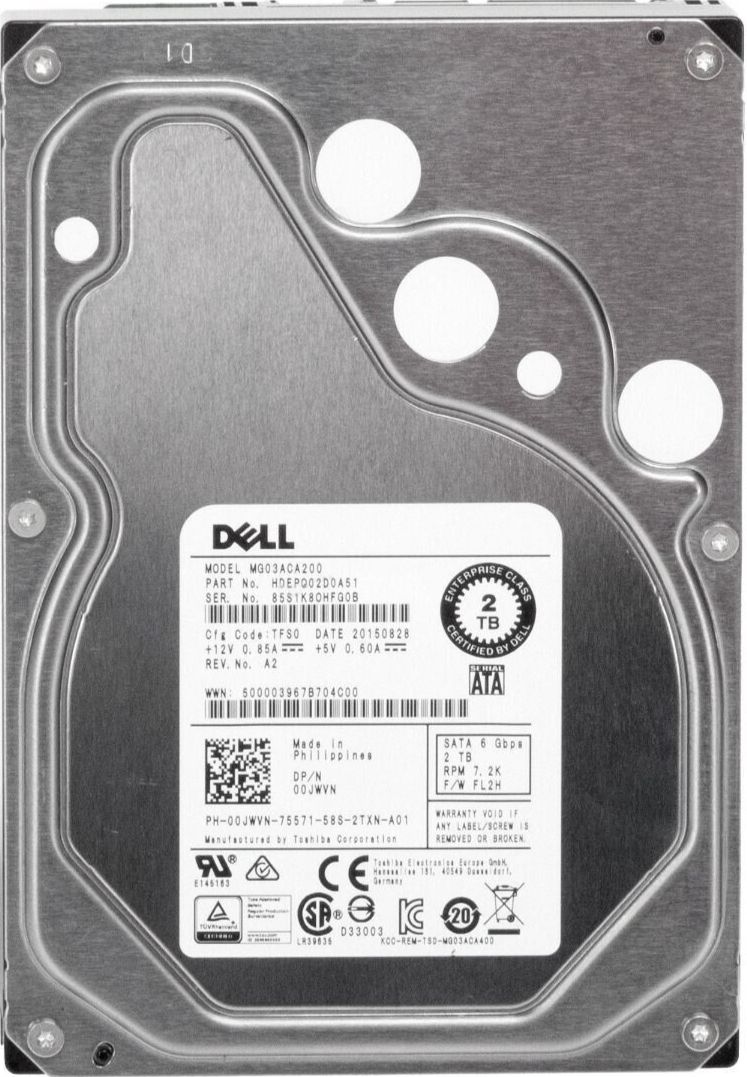 3年保証 Hard Drive Dell 2 TB 00 JWVN SATA 6 Gbps 7200 RPM 3.5 Inch