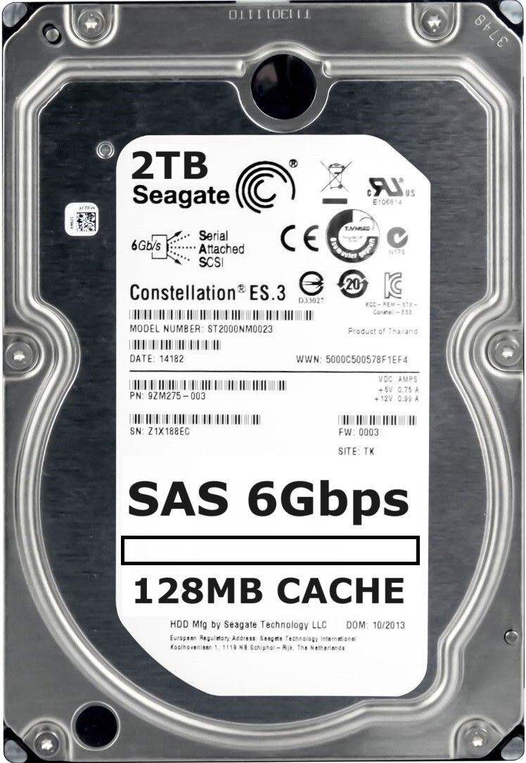 3年保証 Hard Drive Seagate Constellation ES.3 2 TB 7.2 K 128 MB SAS 3.5 Inch
