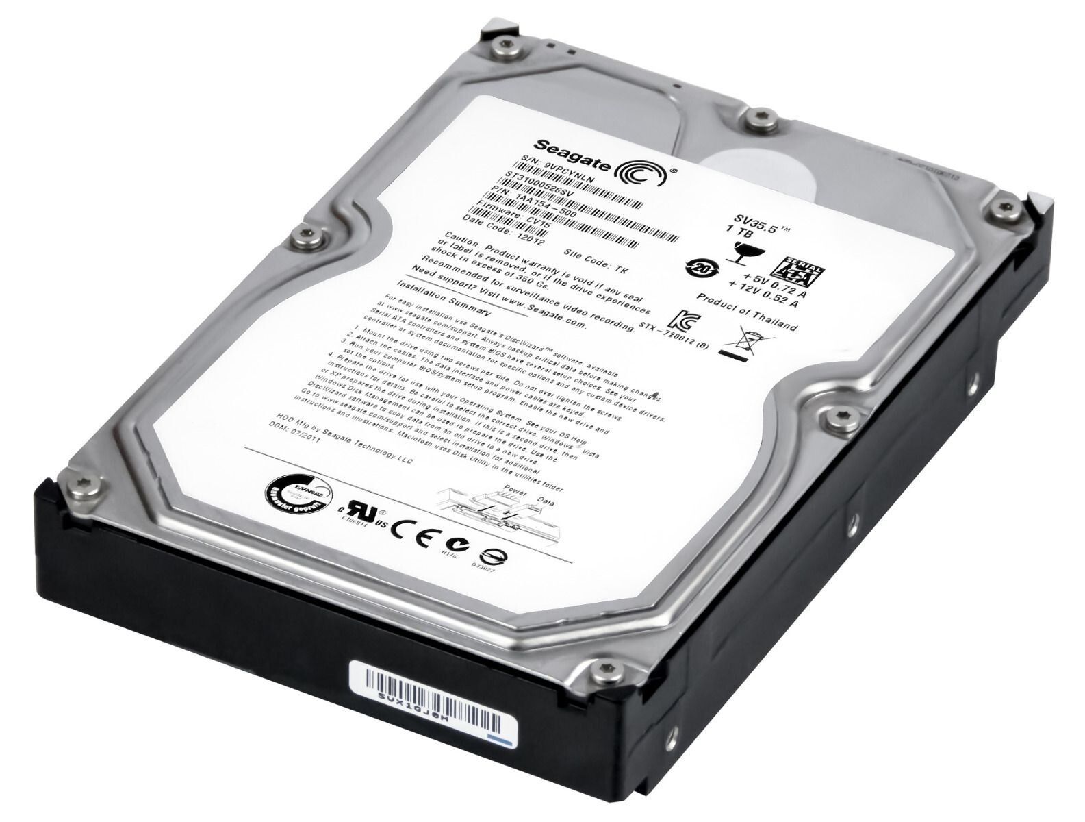 3年保証 Hard Drive Seagate SV 35.5 1 TB 7200 RPM 32 MB SATA III 3.5 Inch