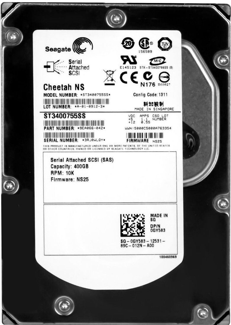 3年保証 Hard Drive Dell 0 GY 583 400 GB 16 MB SAS 3.5 Inch