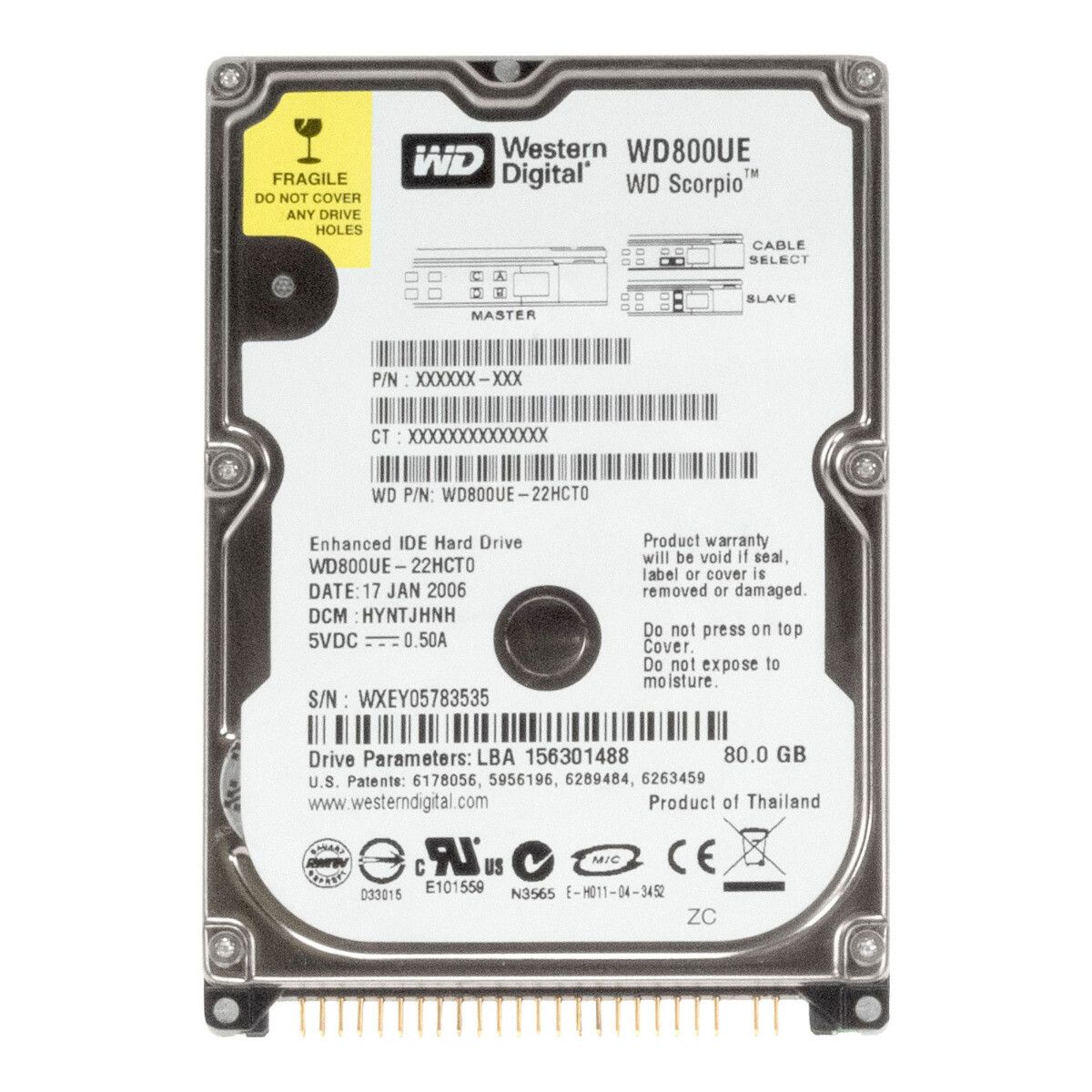 3年保証 Hard Drive WD Scorpio 800 UE 80 GB 5400 RPM 2 MB ATA 2.5 Inch