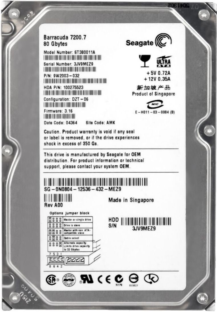 3年保証 Hard Drive Dell 0 N 0804 80 GB 7200 RPM 2 MB IDE ATA 3.5 Inch
