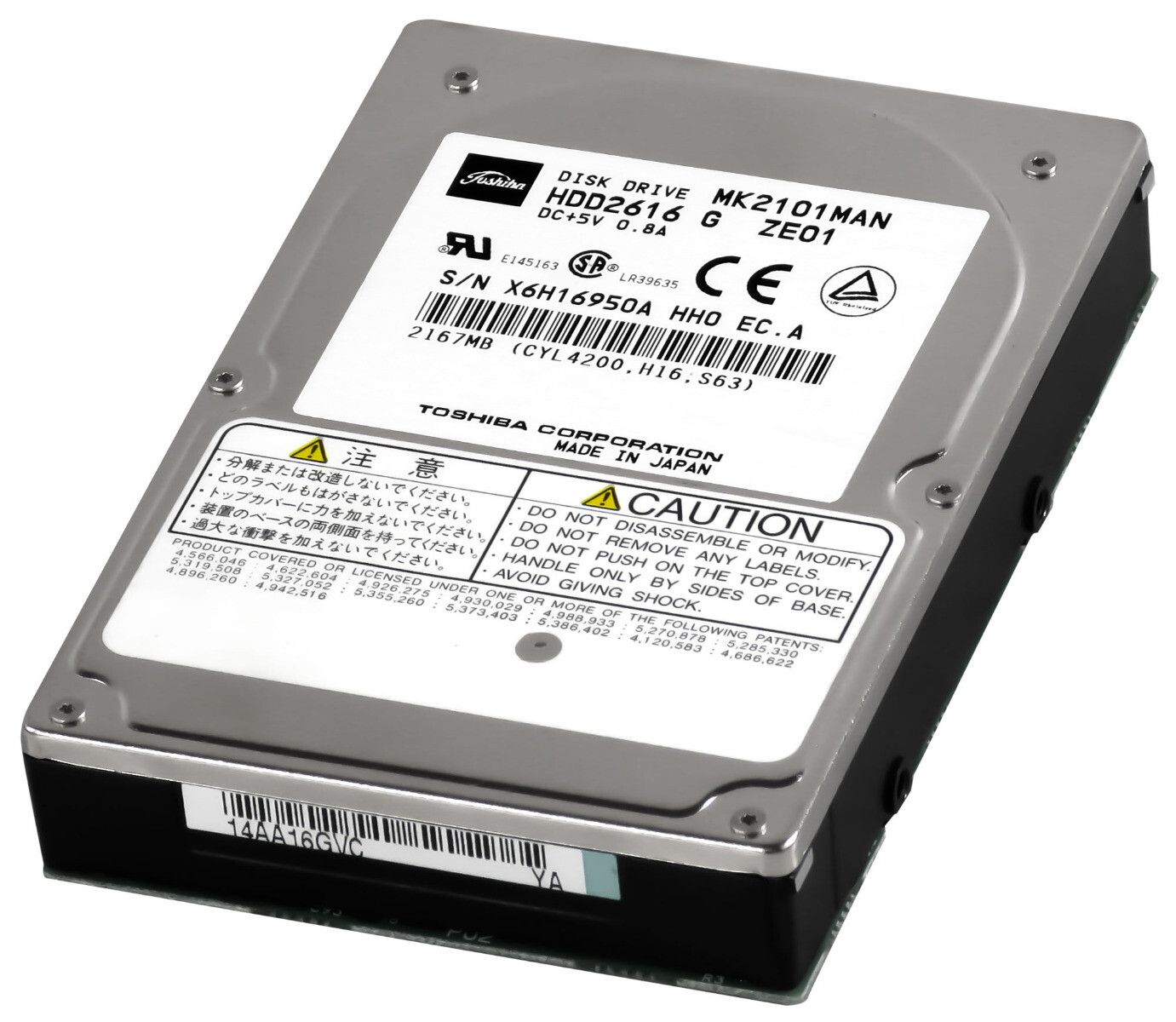 3年保証 Hard Drive Toshiba 2.17 GB 4.2 K ATA 2.5