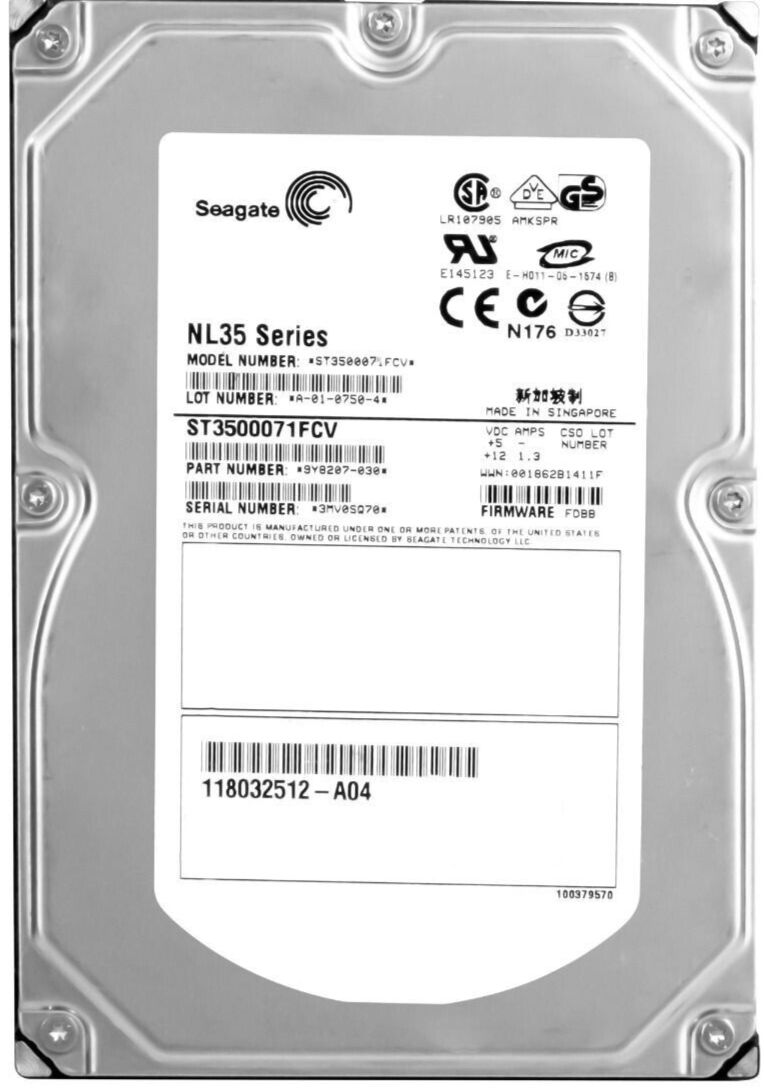 3年保証 Hard Drive EMC -A 04 NL 35 500 GB 7200 RPM 8 MB FC 3.5 Inch